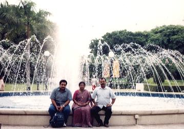 With Priya's parents at Sentosa